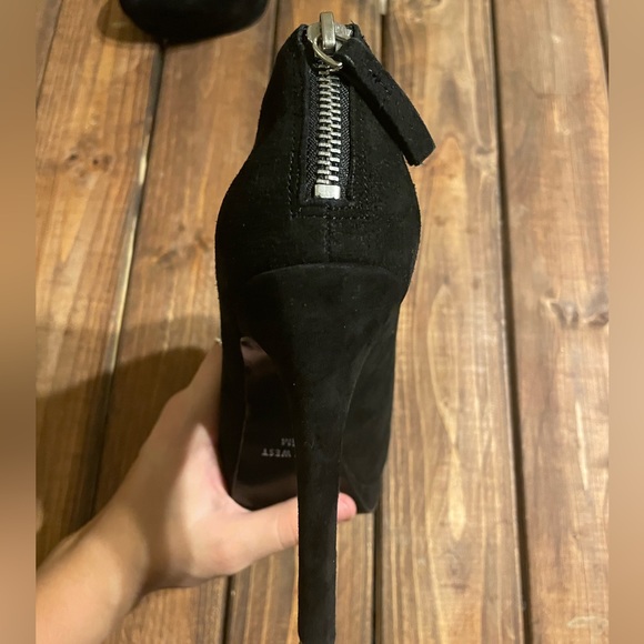 Nine West Haywire Black Suede Zip up Back heels |women’s 7.5 | - Picture 9 of 13